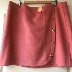 NWT LOFT Plus Pink Wool Tulip Hem Skirt